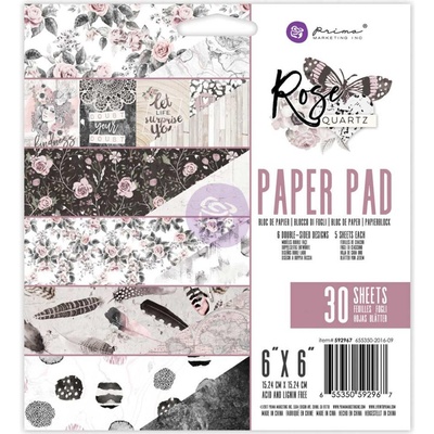 Набор бумаги от Prima - Rose Quartz  6"x6" Paper Pad, 15x15см, 30 листов