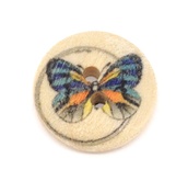 Деревянная пуговица Multicolor Butterfly B10596, диаметр 15мм, 1 шт.