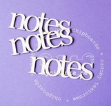 Чипборд от Wycinanka -  Надпись "notes", 2,5 x 7,5 см.