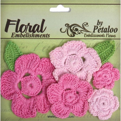Набор вязаных цветов Petaloo - Crocheted Flowers Collection Pinks