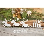 Чипборд ScrapBox - Олени в упряжке с подарками Hh-090