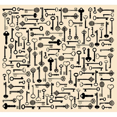 Папиросная бумага 7 Gypsies - Collage Tissue - Creme - Keys