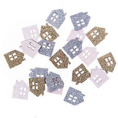 Дерев'яні елементи з глітером Glitter Houses, 21 шт, dpCraft