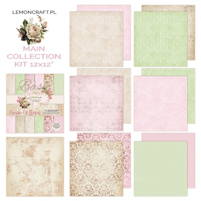 Набор скрапбумаги LemonCraft - House of Roses Basic, фоновые дизайны, 30х30 см, с бонусом