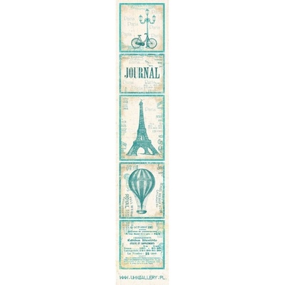 Полоска бумаги UHK Gallery - Paris Paris, цвет бирюзовый, двусторонняя, размер 30х5,5 см