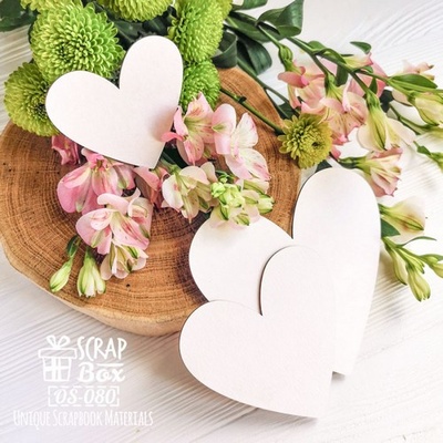 Чипборд ScrapBox - Три сердечка простых Os-080