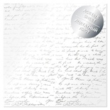 Ацетатный лист с фольгированием Silver Text 30,5х30,5 см, ТМ Фабрика Декора