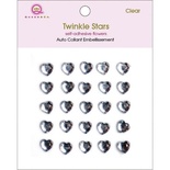 Половинки кристаллов на клеевой основе Queen & Co - Twinkle Self-Adhesive Embellishments Hearts/Clear