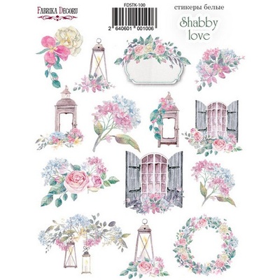 Набор наклеек (стикеров) Shabby love 100, ТМ Фабрика Декора