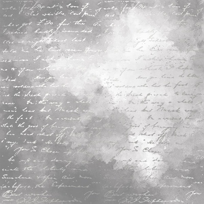 Аркуш одностороннього паперу зі срібним тисненням, дизайн Silver Text, Grey water, 30,5см х 30,5см, ТМ Фабрика Декору