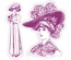 Лезвия и штампы - Sizzix - Framelits Die Set  w/Stamps - Lady w/Hats Set, 2 шт.