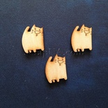 Деревянная фигурка WOOD-032 - Котик funny, 1 штука