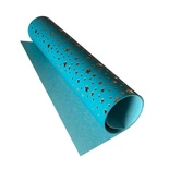 Отрез кожзама с тиснением  золотой фольгой Golden Stars Bright blue, 50см х 25см, ТМ Фабрика Декора
