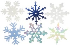 Снежинки из пластика Creative Impressions -  Large Shimmer Snowflakes, 50 штук