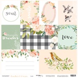 Лист односторонней бумаги для вырезания от Scrapmir - Карточки (ENG) - Peaches & Cream, 30x30см