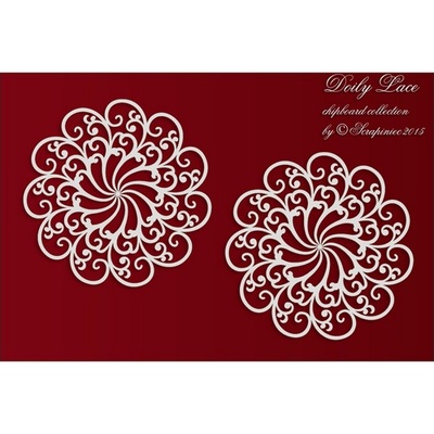Чипборд Scrapiniec - Doily Lace - Кружево 2 большие розетки