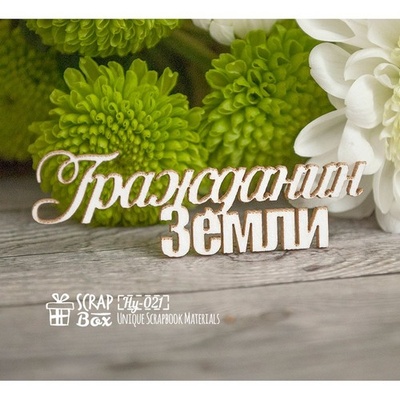 Чипборд ScrapBox - Надпись Гражданин Земли Hy-021