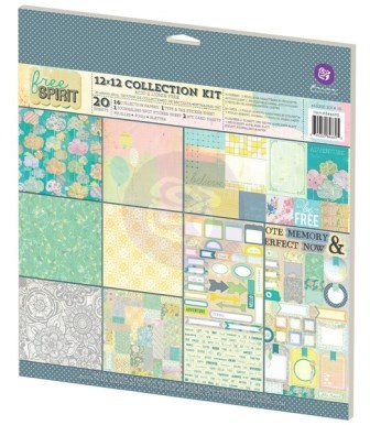 ЦЕНА СНИЖЕНА! Набор бумаги от Prima - Free Spirit- Free Spirit- Collection Kit, 30 х 30 см, двусторонняя