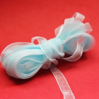 Ленточка из органзы LightCyan, 6мм, цвет голубой, 5 м