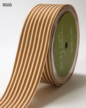 Лента Grain and Ivory stripes, цвет коричневый/бежевый, ширина 3,8 см, длина 90 см