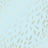 Лист односторонней бумаги с фольгированием Golden Feather Blue,ТМ Фабрика Декора