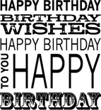 Резиновый штамп от Memory Box - Happy Birthday Background