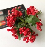 Веточки с ягодками, цвет красный, 12 штук, B63129
