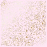 Лист односторонней бумаги с фольгированием Golden Pion Light pink, ТМ Фабрика Декора