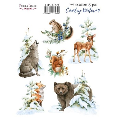 Набір наклейок (стікерів) 6шт Country winter #274