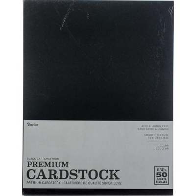 Набор кардстока DCWV Core'dinations Darice Value Pack Smooth Cardstock, Black Cat, 21.6х27.9 см, 50 листов, черный