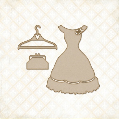 Чипборд Blue Fern Studios - Charlotte's Dress Set
