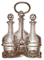 Акриловый штамп K007 Бутылочки с подставкой, размер 3,3 * 4,6 см