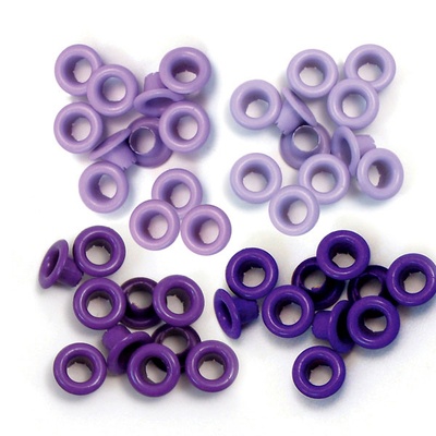 Люверсы Standard Eyelets от We R Memory Keepers - Aluminum Purple, 60 штук, 4 оттенка