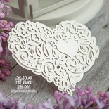 3d чипборд ScrapBox - Кружевное сердце с цветами и листиками Dm-001