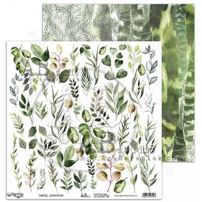Лист скрапбумаги от ABstudio - elements "Leafy paradise" 30х30см