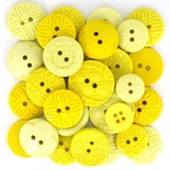 Набор декоративных пуговиц Dress It Up - Yellow, 50шт, размер от 1 до 1,8 см