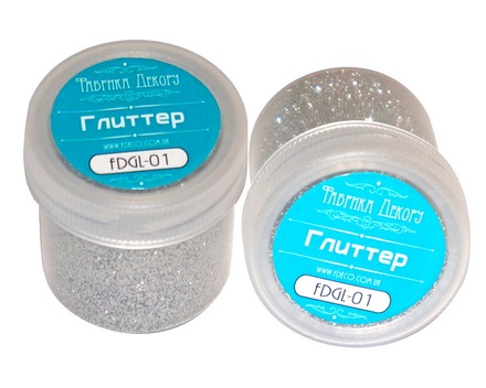 Глиттер серебро 20 ml, сухой