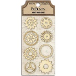 Деревянные украшения BoBunny - Kraft Laser-Cut Wood Embellishments Gears