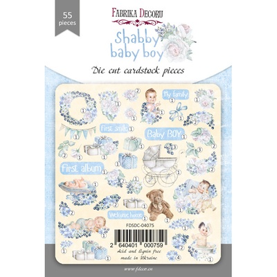 Набор высечек, коллекция Shabby baby boy redesign, 55шт, ТМ Фабрика Декору
