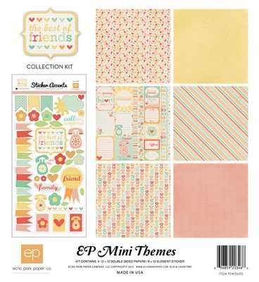 Набор бумаги и декора от Echo Park - The Best of Friends Collection Kit, 30x30 см