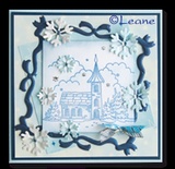 Акриловый штамп от LeCreaDesign - Clearstamp Winter landscape church - Зимний пейзаж с церковью