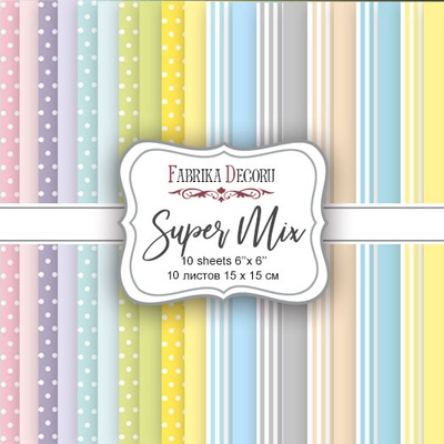 Набор скрапбумаги Super Mix, 15х15 см, Фабрика Декору