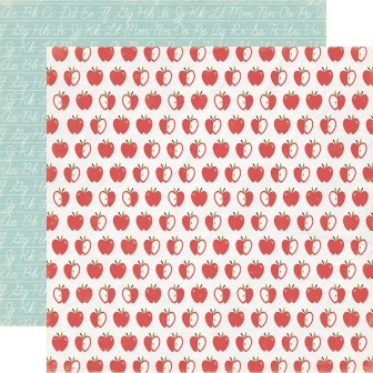 Лист двусторонней скрапбумаги is for Apple - Яблоко, Paper & Glue, Echo Park, 30х30 см