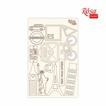 Чипборд для скрапбукинга от ROSA TALENT - Make your journey 3, белый картон, 12,8х20см