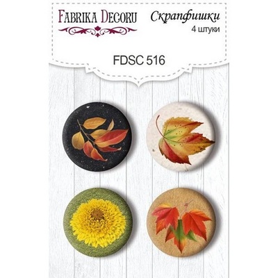 Скрапфишки набор 4шт Autumn botanical diary 516, ТМ Фабрика Декора.