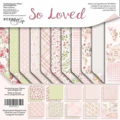 Набор двусторонней бумаги от Scrapmir - So Loved, 30х30см, 11шт