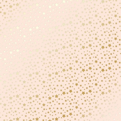 Лист односторонней бумаги с фольгированием Golden stars Beige, ТМ Фабрика Декора