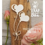 Чипборд ScrapBox - Воздушные шарики сердечки