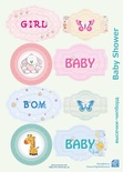 Цветной чипборд-рамки от Евгения Курдибановская ТМ - Baby Shower, 6 рамок + 6 вкладышей, арт.002205