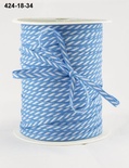 Лента Solid/Diagonal Stripes, цвет голубой/белый, ширина 3 мм, длина 90 см